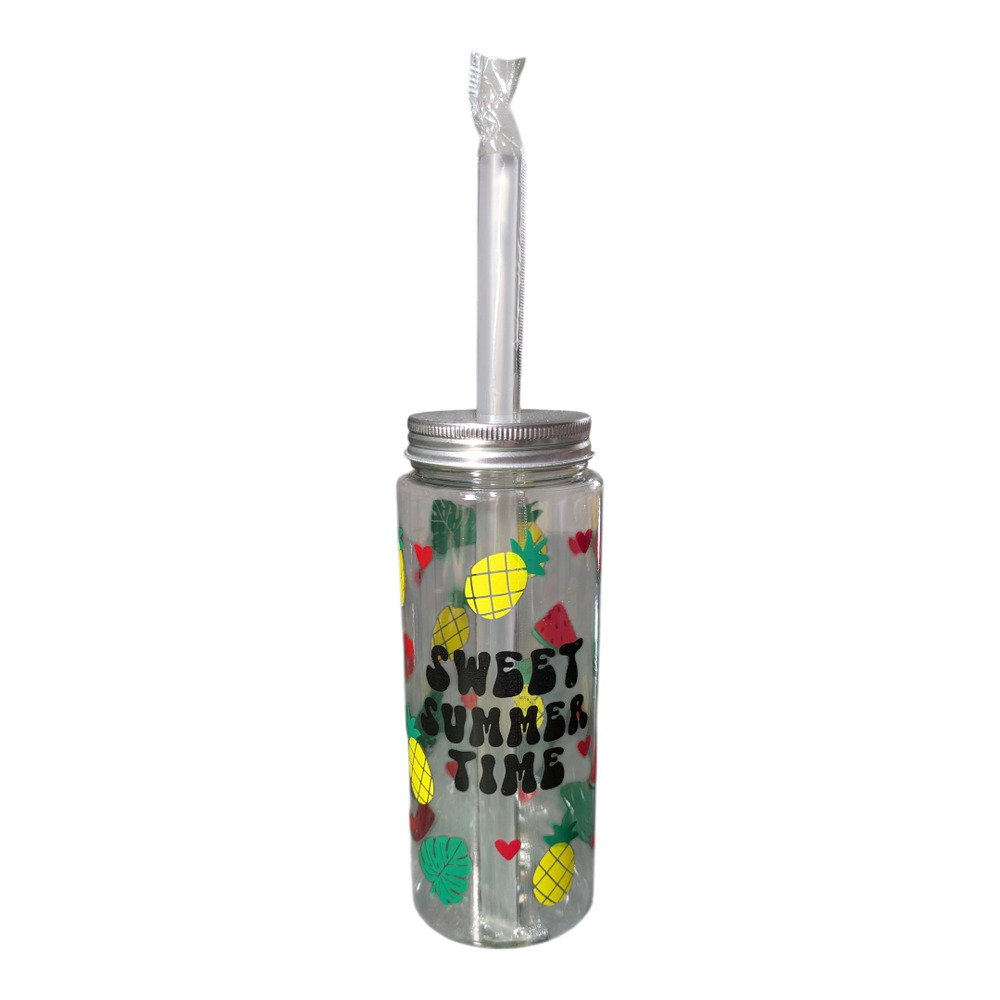 Sweet Summer Time - Plastic Drink Cup With Straw - New without tag